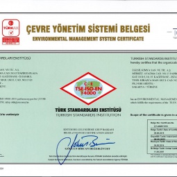 Egesil Kimya Environmental Management System Certificate 