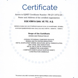 Ege Kimya TS EN ISO 14001:2015 Sertifikası (EK)