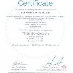 Ege Kimya TS Certificate