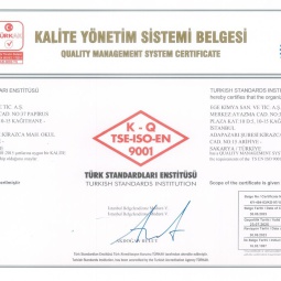 Ege Kimya Quality Management System Certificate