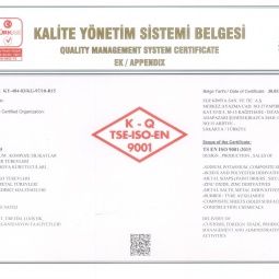 Ege Kimya Quality Management System Certificate Ap.E