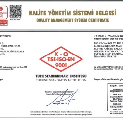 Ege Kimya Kalite Yönetim Sistemi Sertifikası