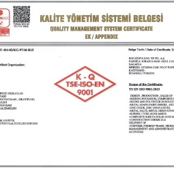 Ege Kimya Kalite Yönetim Sistemi Sertifikası (EK)