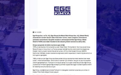Ege Kimya, Metal Oksit Satın Almasıyla Gücünü Artırdı