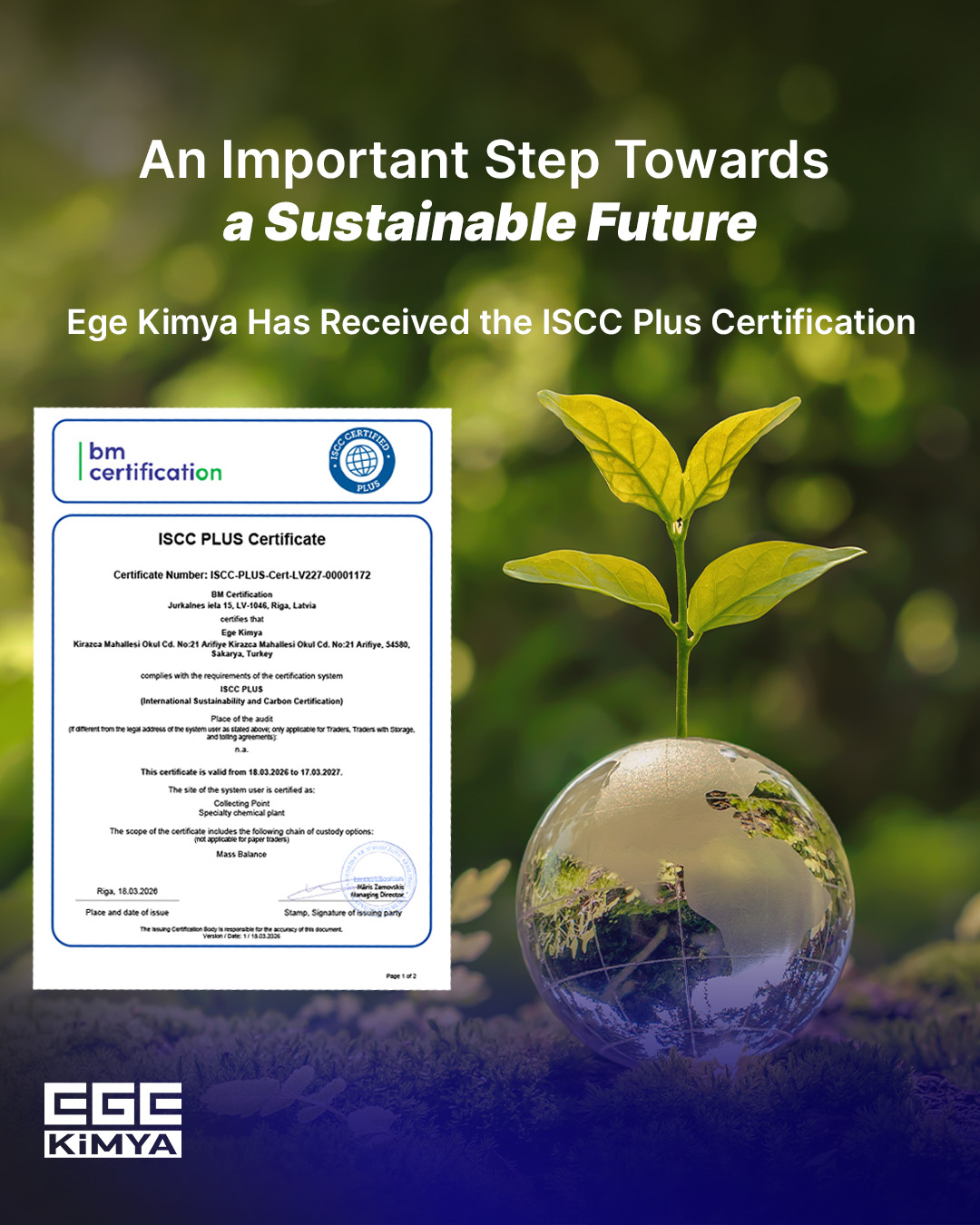 Ege Kimya ekibinin Tire Technology Expo 2026 Hannover fuarındaki stand önünde çekilmiş toplu hatıra fotoğrafı.